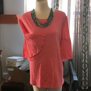 Knit Top-Coral